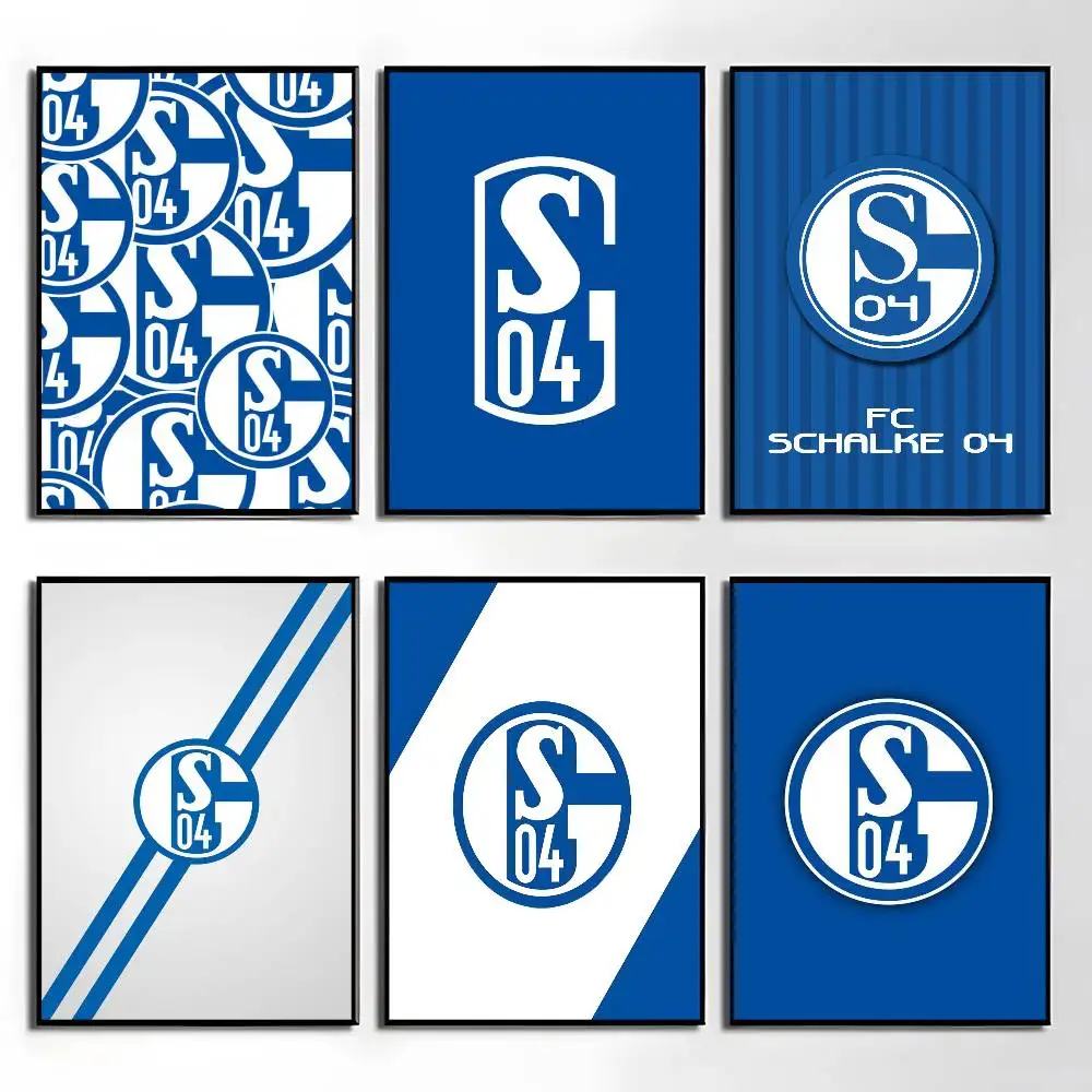 1 Stück S-Schalke 04 Poster-Aufkleber, wasserfest, Wandkunst für Wohnzimmer, Schlafzimmer, Heimdekoration