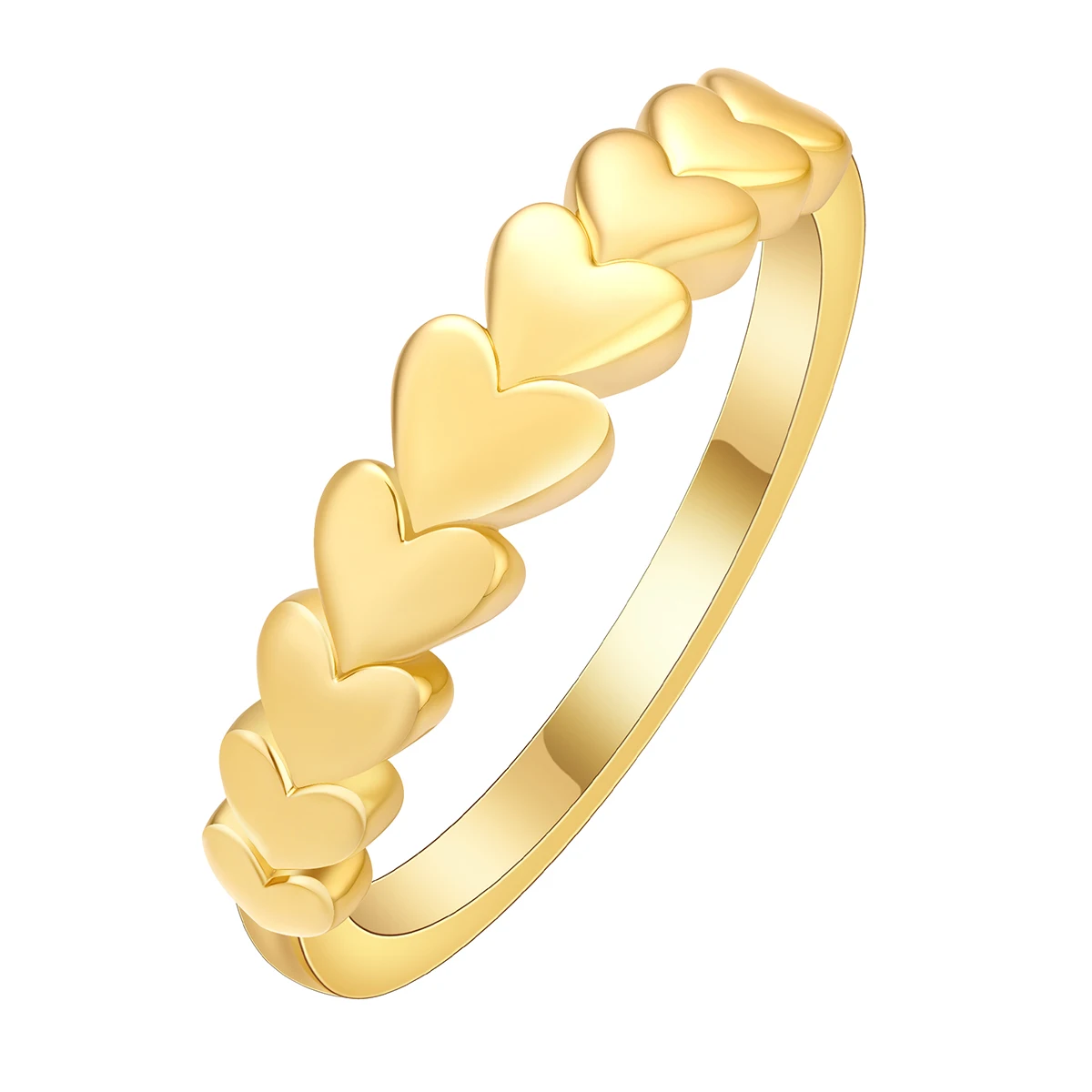 Kinitial Copper Heart to Heart Ring Infinity Heart Ring Promise Minimalist Stacking Valentines Gift For Women and Men