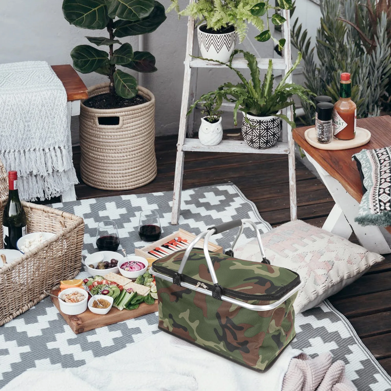 

Insulation Bento Thick Oxford Cloth Aluminum Frame Foldable Picnic Lunch Container Grocery Storage Insulation Bento Bag Pouch