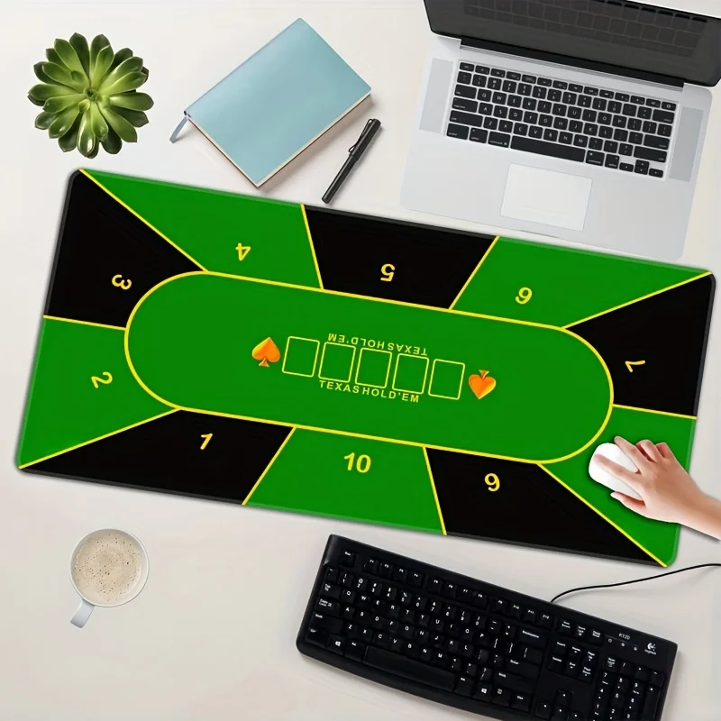 

Poker table mat, large mouse mat, smooth surface, sewn edge, anti-slip and waterproof rubber, suitable for office and home use