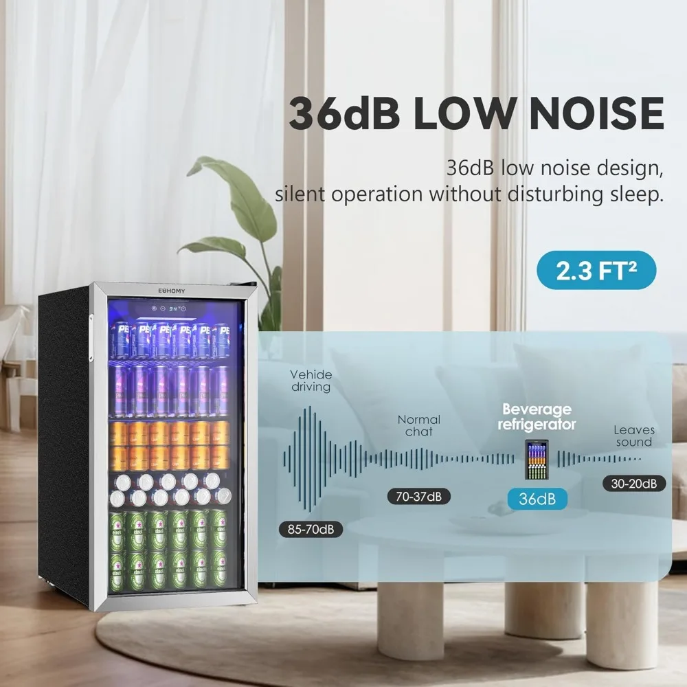 145 علبة ثلاجة صغيرة مع باب زجاجي لنبيذ بيرة الصودا، موزع مشروبات صغير مع ترموستات رقمي قابل للتعديل