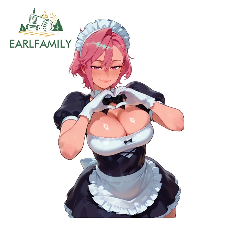EARLFAMILY Maid Shiratori Aira Car Bumper Decal Popular Anime Item Car Gadget Decor Occlusion Scratch Practical Camper Goods