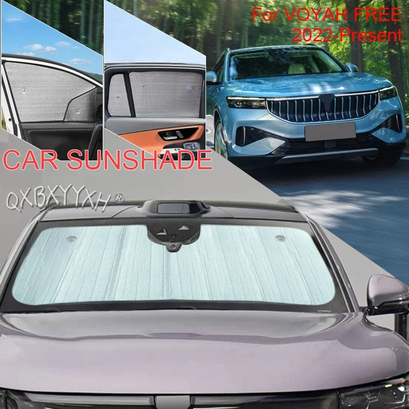 Car Sun Shade Aluminum Foil Foldable UV Heat Insulation Windshield Sunshades Protect Cover Accessory For VOYAH FREE 2022-Present