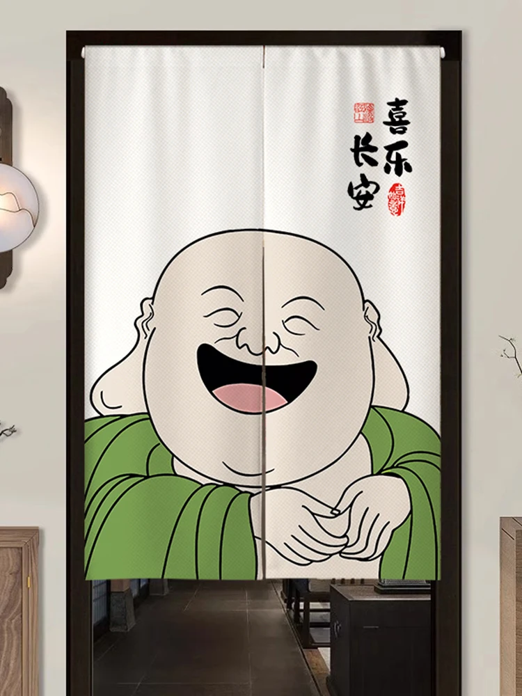 

Китайская занавеска-перегородка в стиле дзен для кухни и ванной, без сверления, для домашнего использования, тканевая занавеска или штора