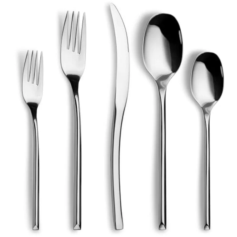 

40-Piece Silverware Set for 8 Modern 18/10 Stainless Steel Flatware Set Luxury Cutlery Set Unique Utensils Set for Restaurant S