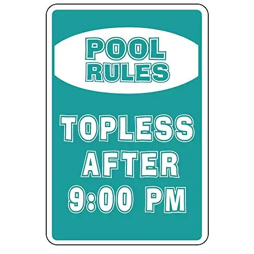 1pcs,Patisaner Pool Rules Topless After Metal Sign es