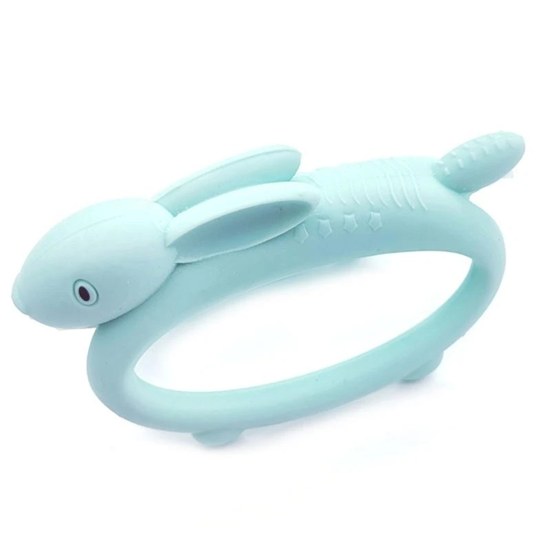 

J15U Baby Teether Silicone Bunny Teethers Hand Grasping Comfort Baby Chewing Toy