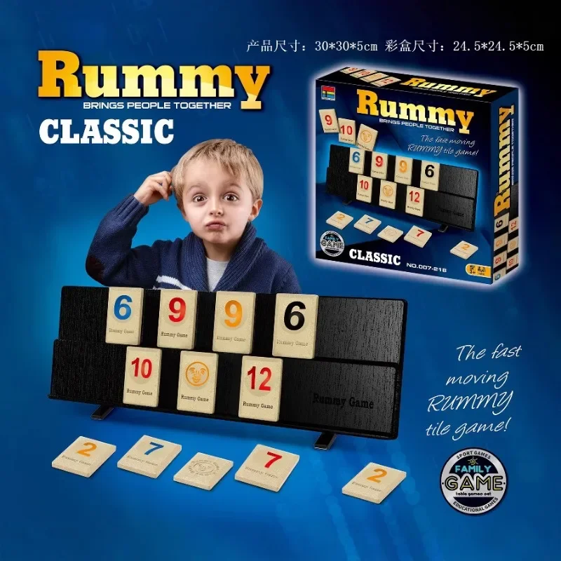 Digital Mahjong Rummy Tabletop Game Number Matching Strategy Board for Multiplayer Social Party Entertainment Friends Game Night