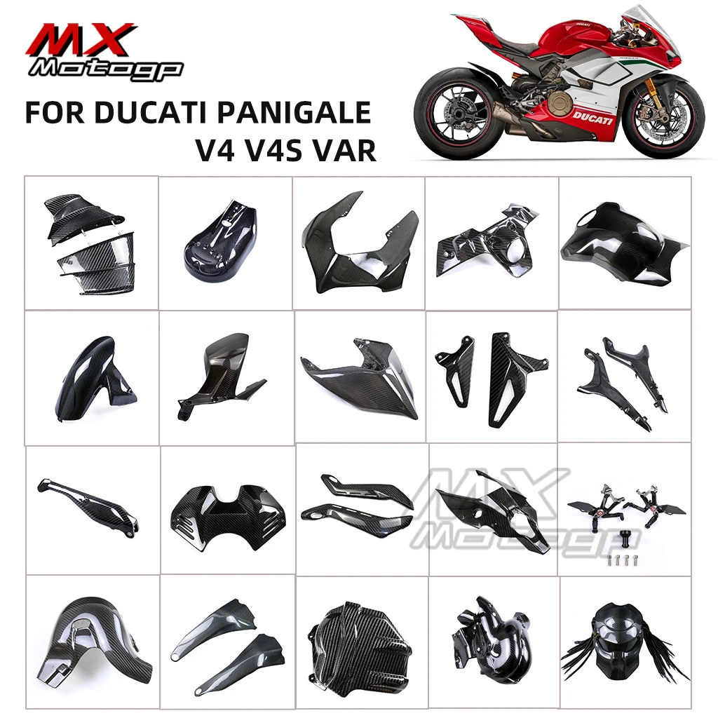 100% Carbon Fiber Motorcycle Fairing Kits For DUCATI Panigale V4 V4S V4R 2018-2023 Motor Fender Chain Guard Exhaust Parts