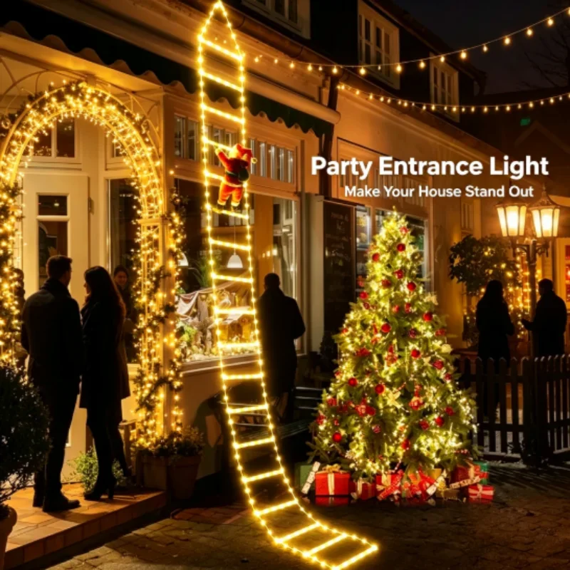 Outdoor 3M Santa Claus Climbing Ladder Christmas Tree Decoration for Home Garden Ornament New Year Gift Holiday Xmas Decor