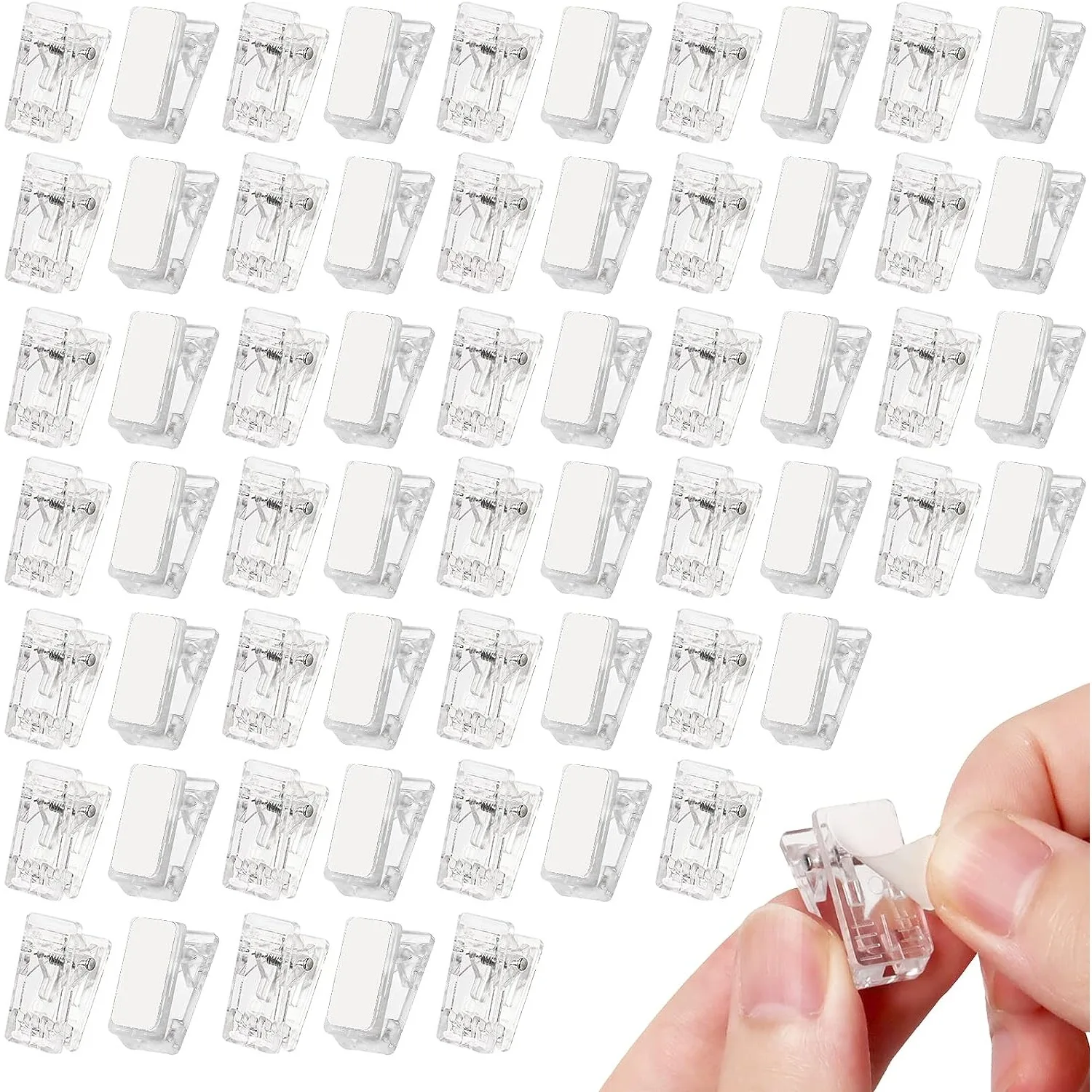 10pcs of Self-Adhesive Clips for Wall Hangings, Made of Plastic. These Small Spring Clips Feature, Perfect for Hanging Posters