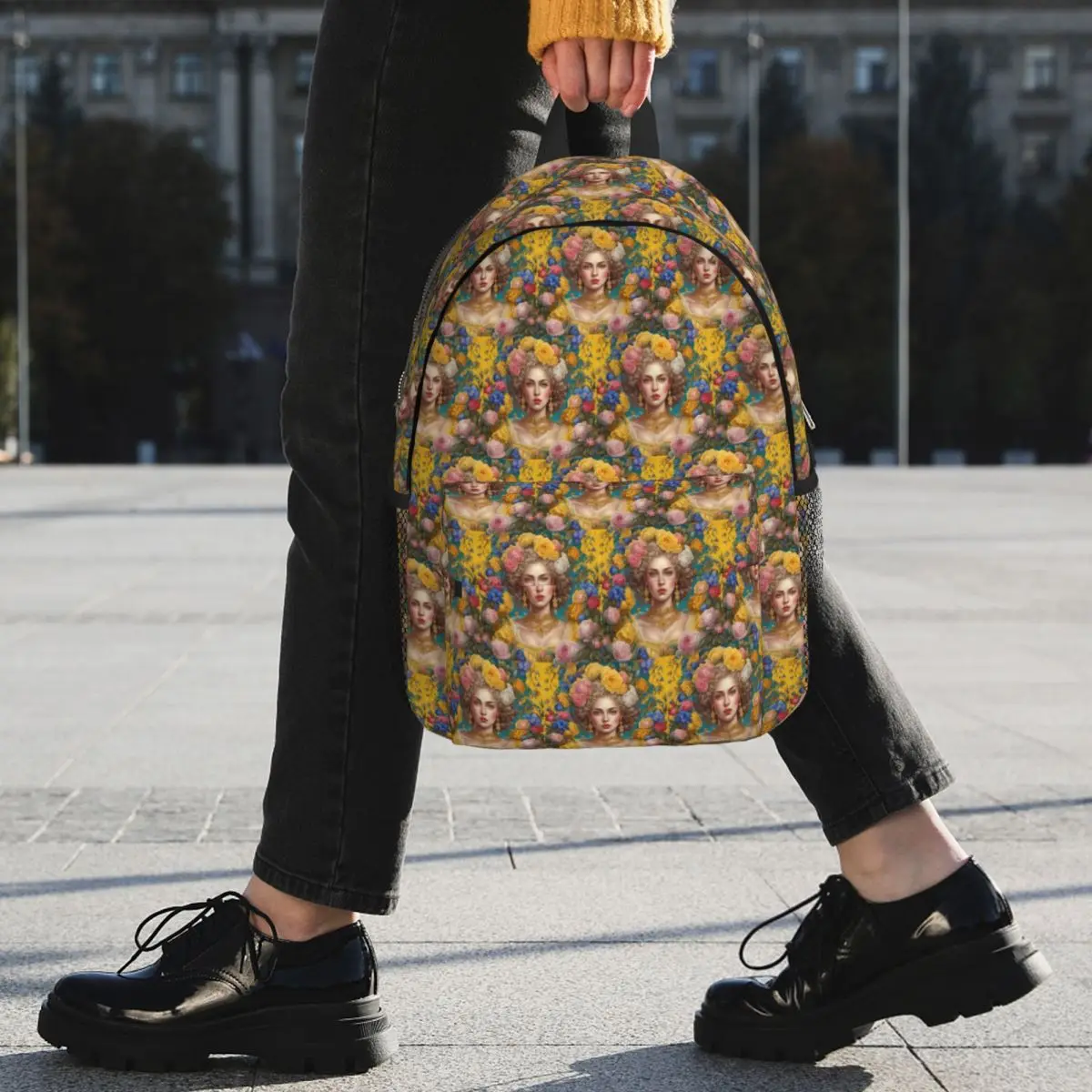 Baroque And Rococo Beautiful Lady Backpack Student BookBag Kids School Bag Computer Shoulder Bags for Men Women