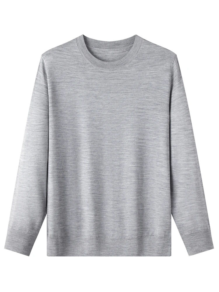 New Spring Autumn Winter Men's Sweater 100% Worsted Merino Wool Knitwear Smart Casual Pullover Long Sleeve Jumper Clothing Top