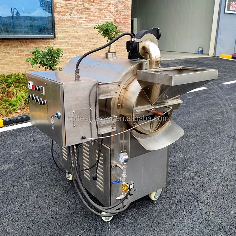 commercial 50KG 100KG electric grain peanut roaster/multifunctional gas drum roasting equipment sesame roaster machine for sale