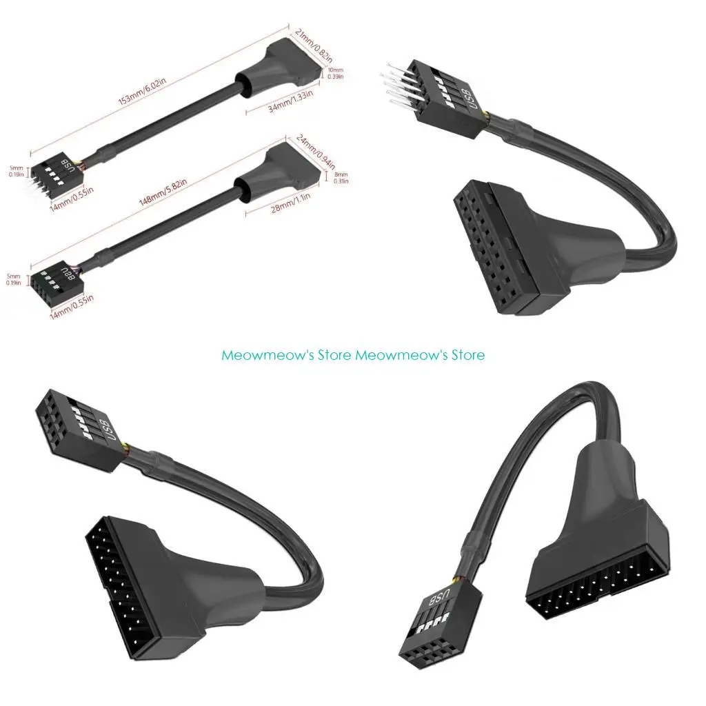 

W91A USB to USB 2.0 Motherboards Conversion Cable for PC Case and Legacys Device
