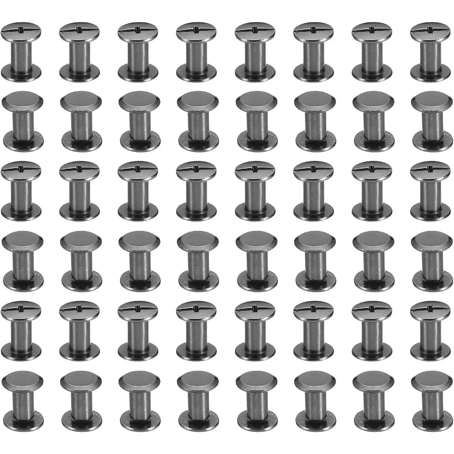 100 Set Viti Chicago M5x8mm Viti Chicago Phillips Binding Post Vite Bulloni Rivetti in pelle Fers Connettori Acciaio per la pelle