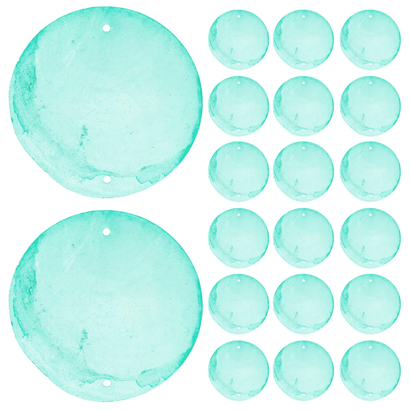 

100 Pcs 5cm Double Hole Round Shell Pieces Natural Shells DIY Craft Accessories Jewelry Making Beach Prom Events