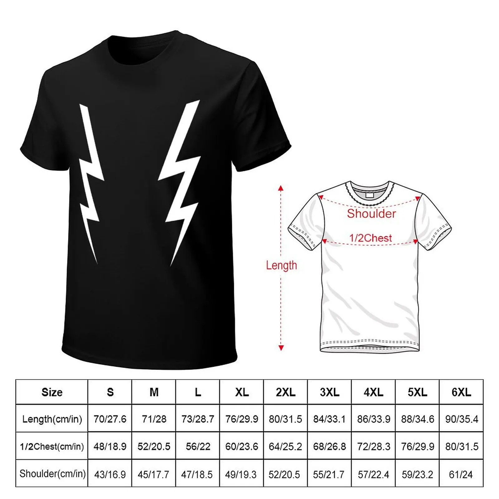 Awesome Double White Boosh Lightning Bolts T-Shirt t shirts for man cotton funny T-Shirt