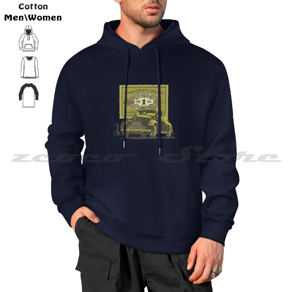 The Ration Ticket. Wwii Fuel Supplies Men Women Fashion Cotton Sweatshirt Hoodie Fuel Ration Petrol Motor Spirit Wartime