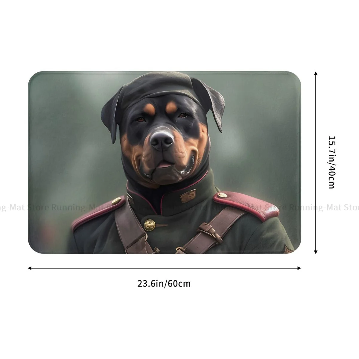 Rottweiler Dog Bath Mat Dressed In A Military Uniform Doormat Kitchen Carpet Balcony Rug Home Decor