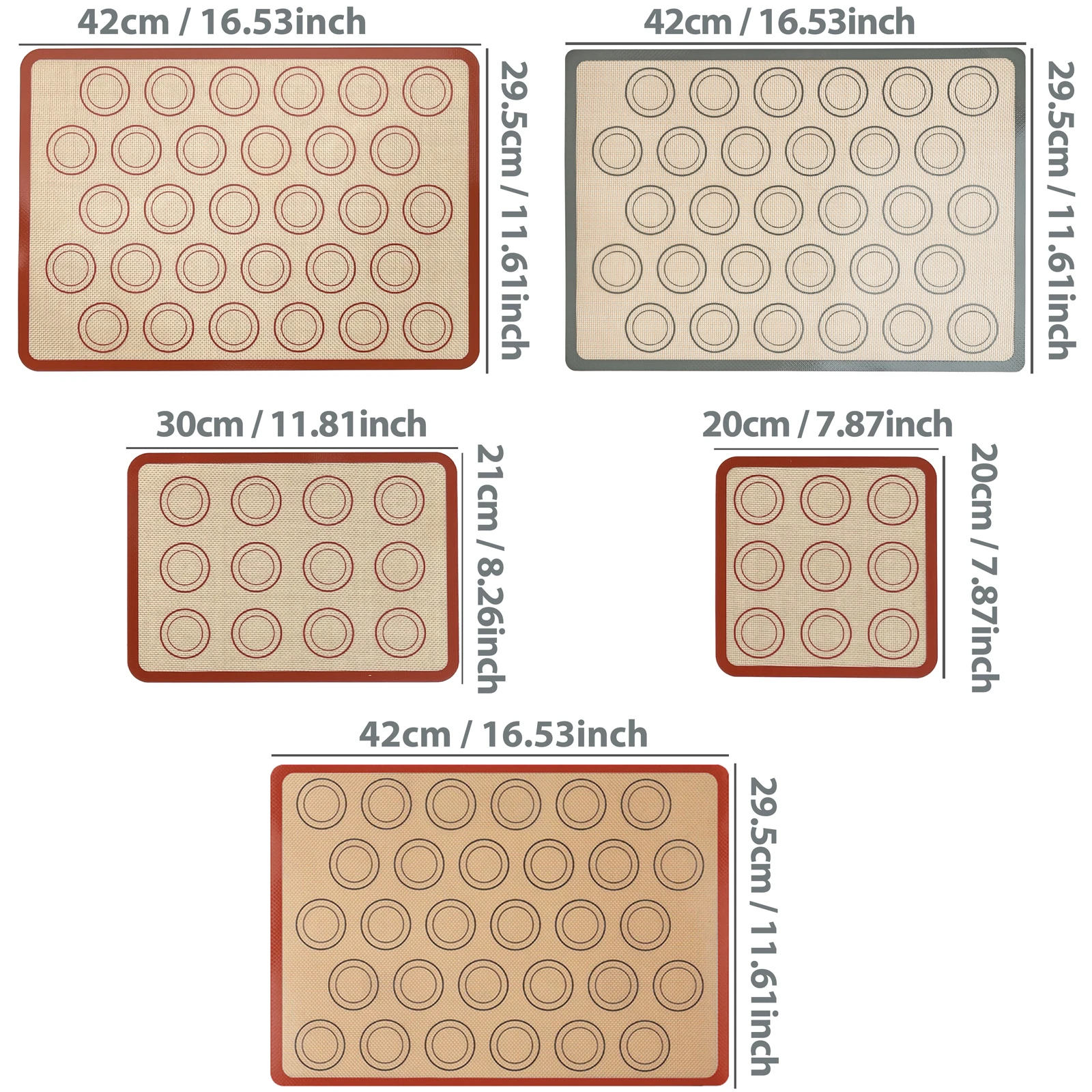 1 x Silikon-Backmatte für den Ofen, wiederverwendbare, antihaftbeschichtete, hitzebeständige Backformbögen, Einlage, Backwerkzeuge für Kekse, Macaron-Brot – Detail 1