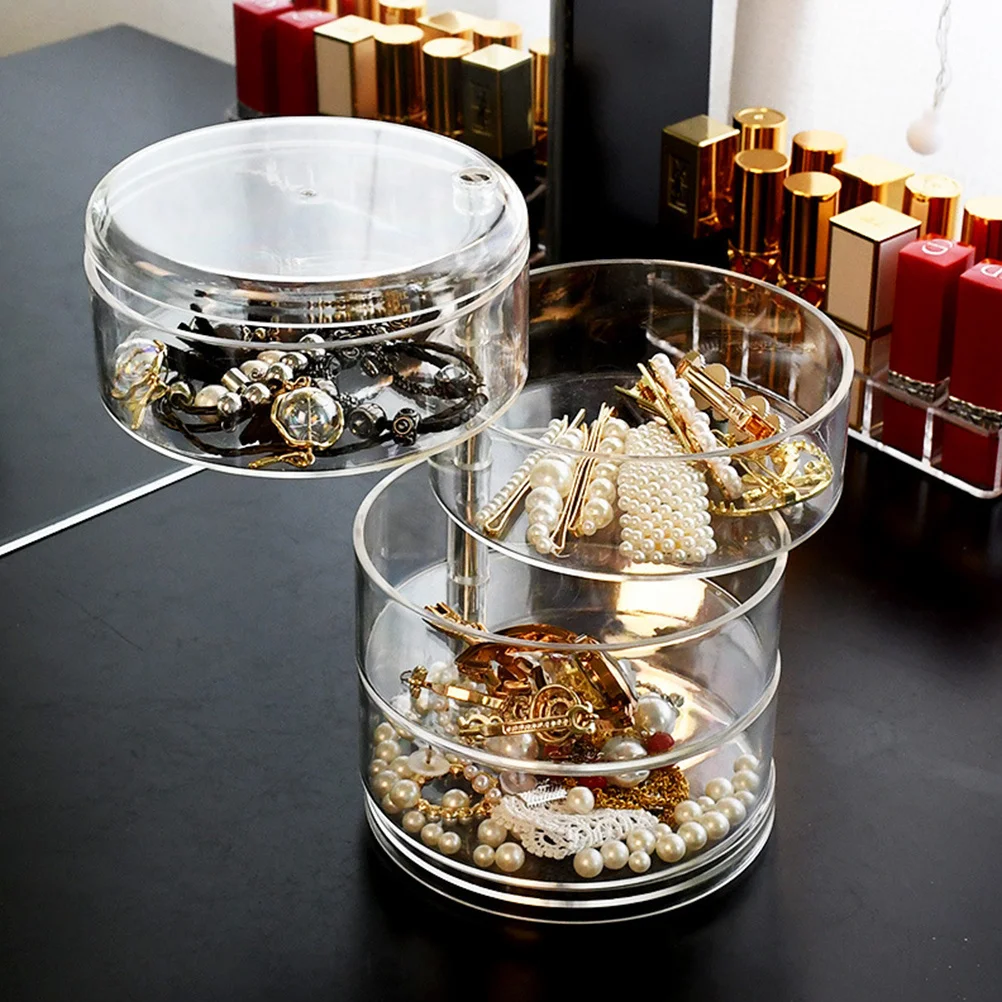 

1Pcs Jewelry Box Four Layers Transparent Makeup Storage Box Practical Organizer for Home Dorm Desktop Organizer