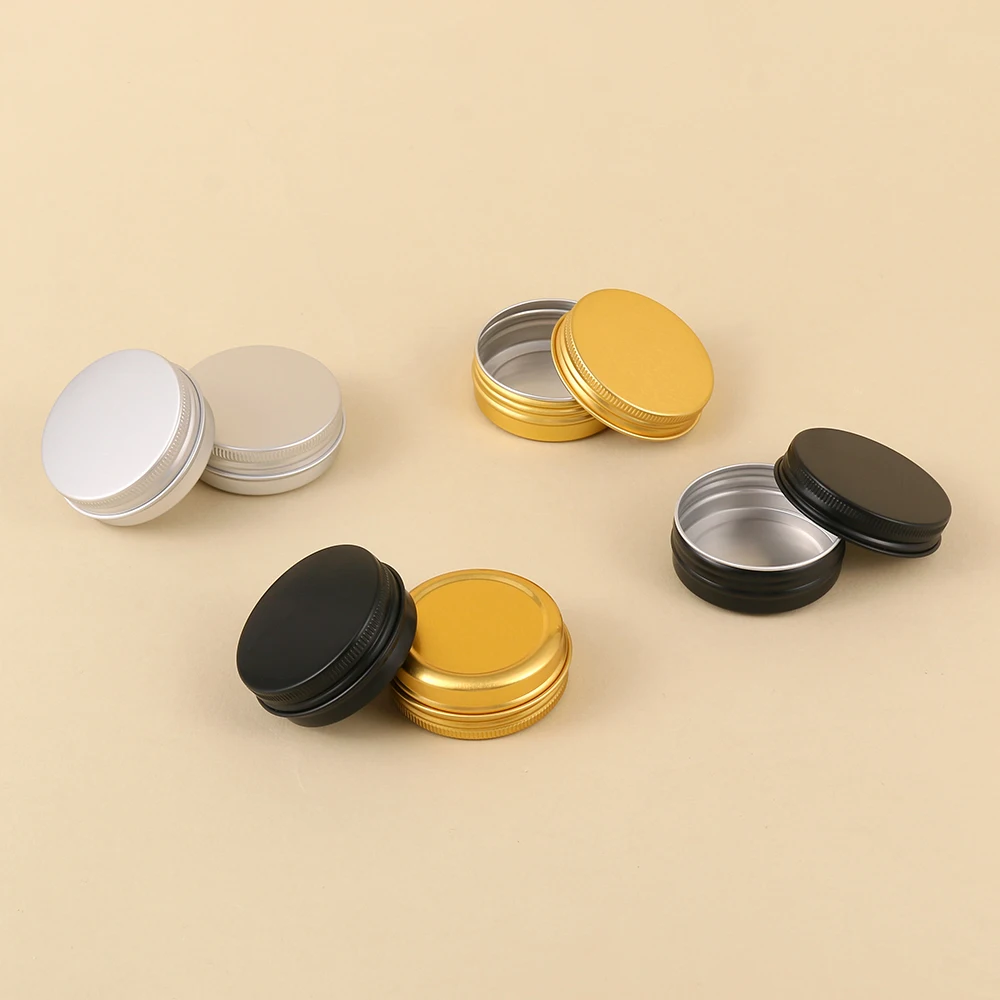 10pcs 30ml Aluminum Cans, Empty Aluminum Screw Lid Round Tin Container Bottles, for Lip Balm, Eye Shadow, Creams