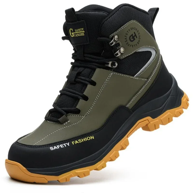 

2025 New Fashion Men's Work & Safety Boots Steel Toe Cap Crush-Resistant And Puncture-Proof Sole Ideal For Construction Sites