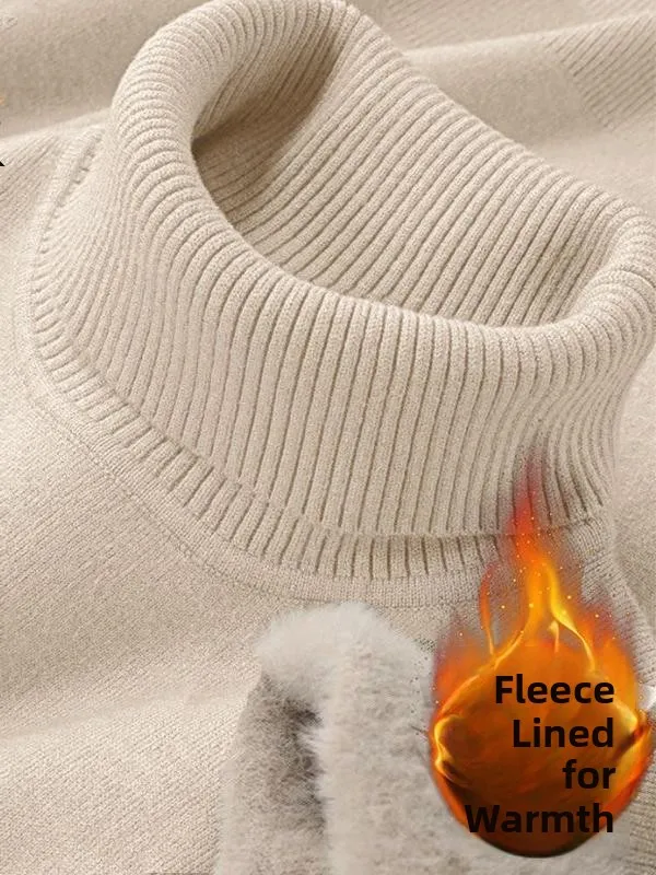 Suéter de Cuello Alto para Hombre, For de Felpa, ueso, Estilo Coreano, Csa de Invierno, Abrigo Cálido