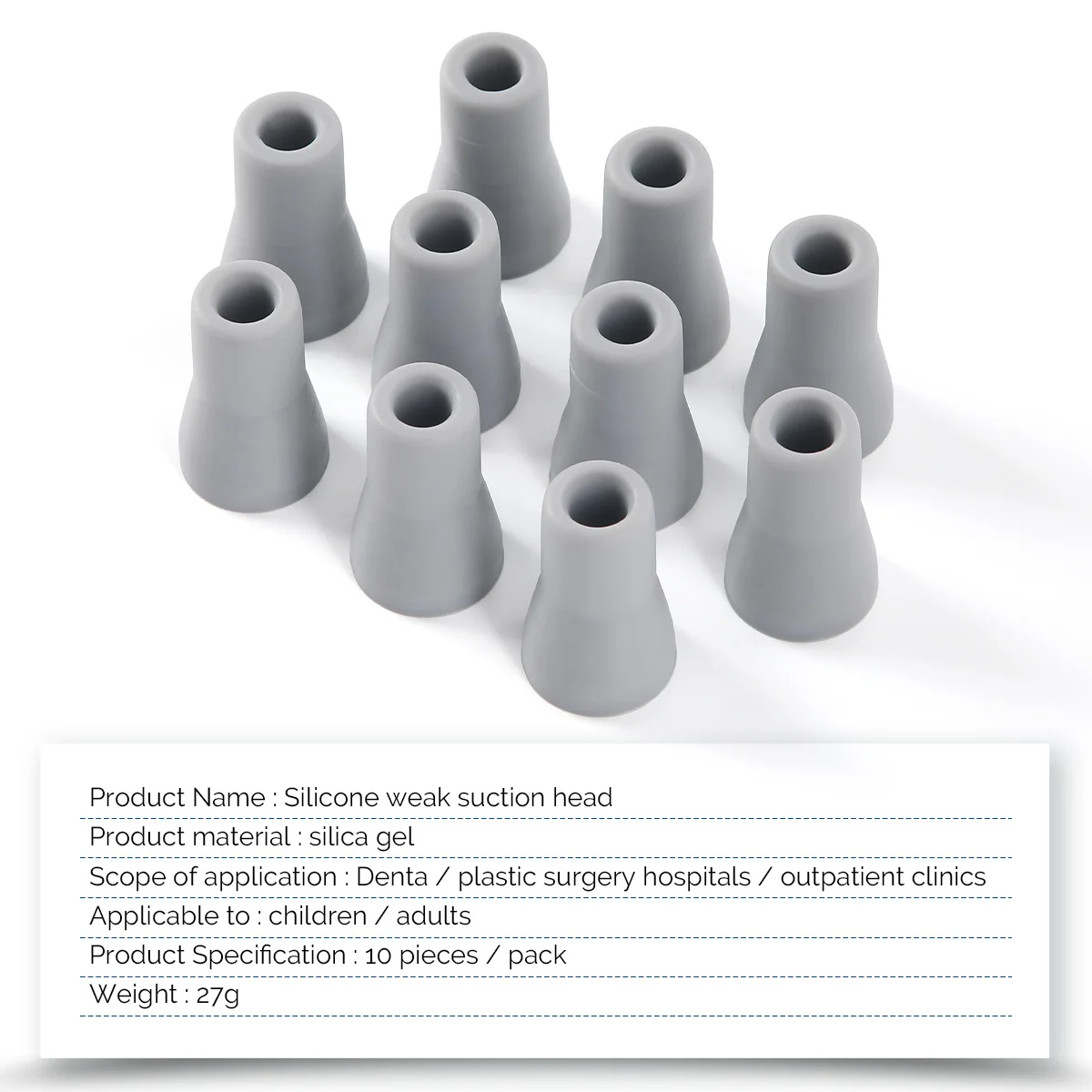 10Pcs/pack Dental Saliva Ejector Rubber Snap Tip Adapter Weak / Strong Suction Rubber Snap Tip Adapter Replacement - Image 2