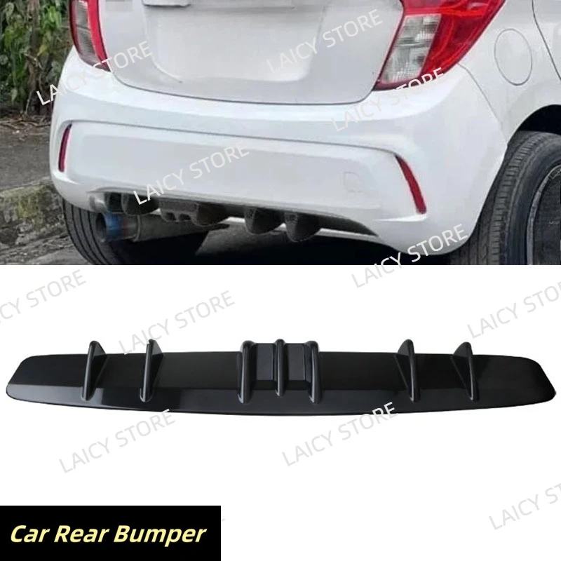 LAICY 7 زعانف لسيارة سيفروليه سبارك السفلى الخلفي الناشر زعنفة حافة مصد السيارة الفاصل المفسد الهيكل منحرف الشفاه عدة أسود #1