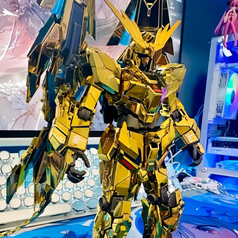 

In Stock Mg Electroplated Phoenix Perfect Unicorn Assault Action Figure Assembly Mecha Statue Desktop Collectible Birthday Gifts