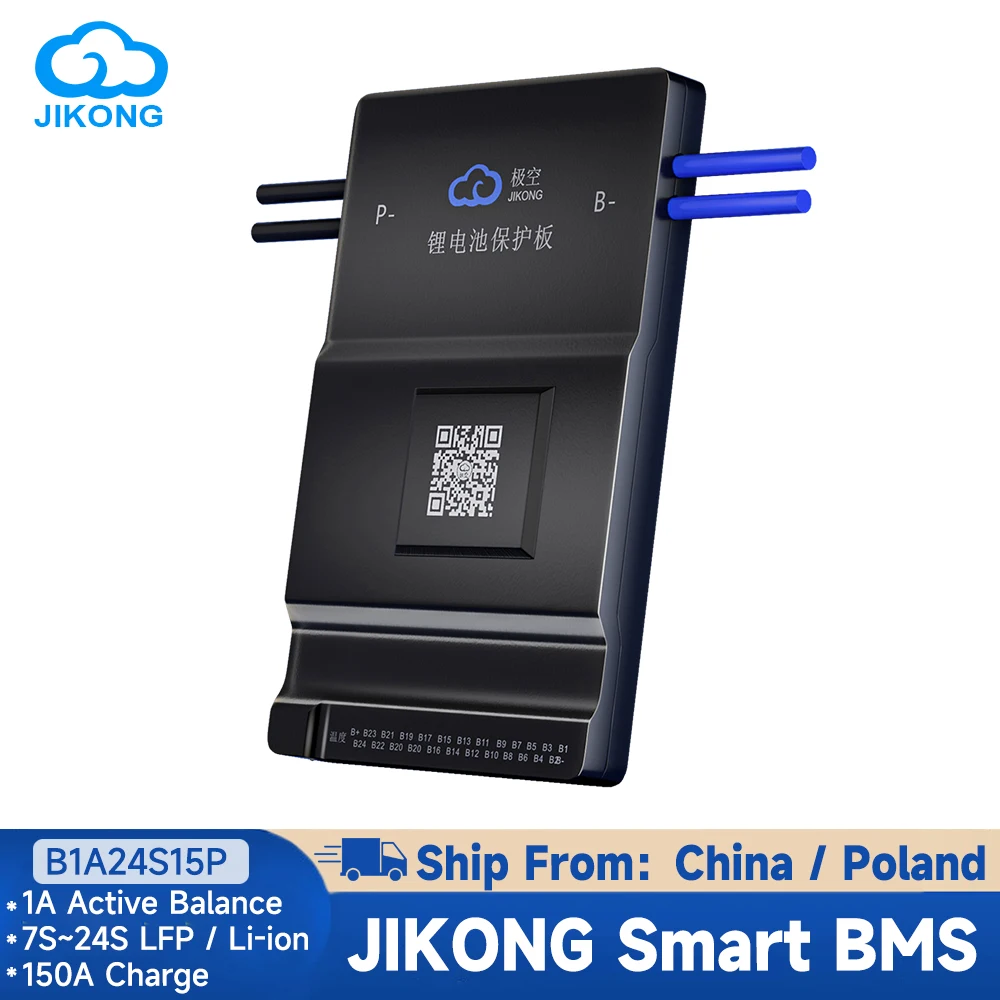 JIKONG-BMS esperto B1A20S15P JKBMS B1A24S15P, 1A equilíbrio ativo BT RS485 8S ~ 24S, bateria JKBMS do Li-íon LiFePO4