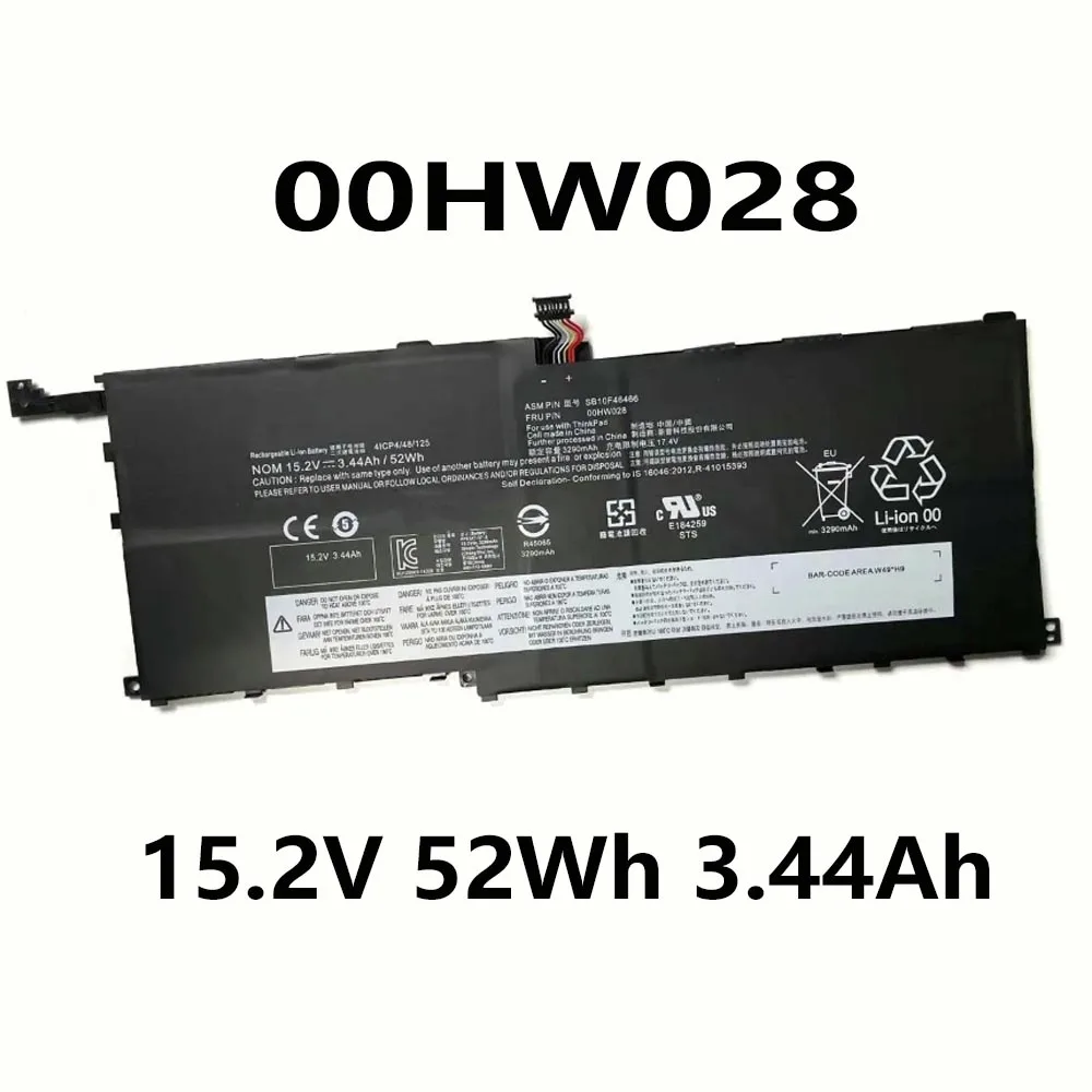 00HW028 01AV409 15.2V 52Wh Laptop battery for Lenovo ThinkPad X1 Yoga Carbon 4th generation 01AV441 SB10K97566 SB10K97567