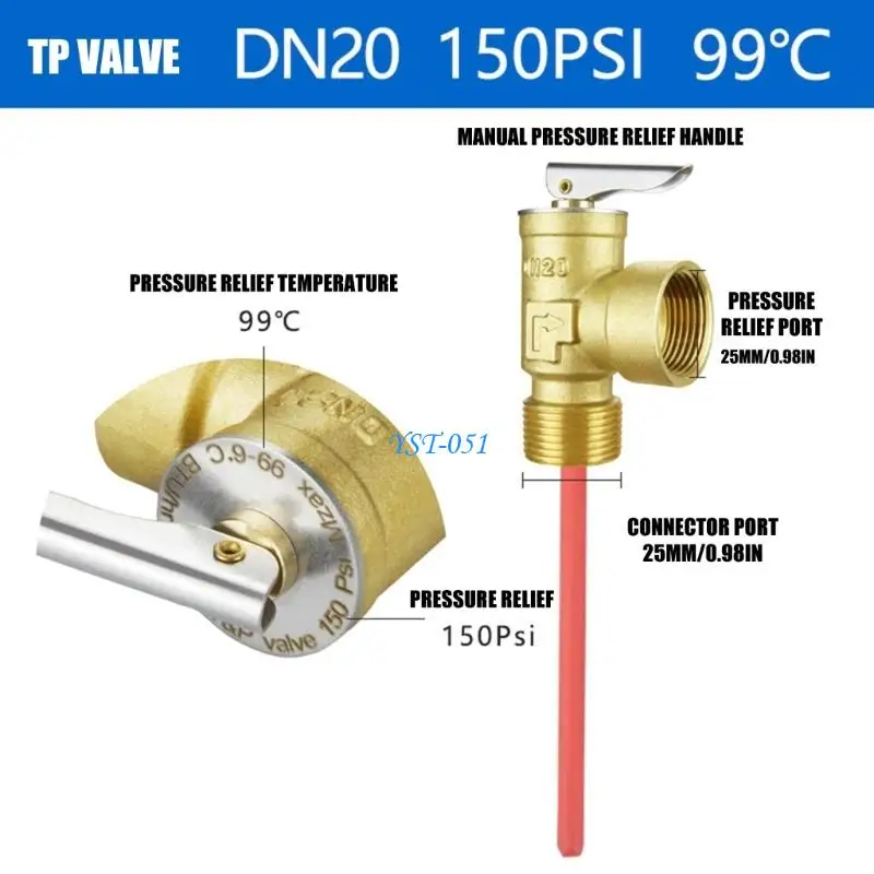 E15A Automatic Temperature Pressure Relief Valves Water Heater Safety Valves