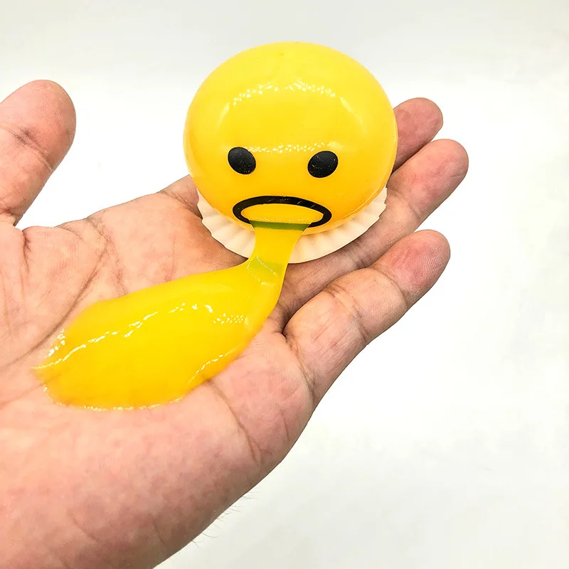 Novelty Adult Decompression Toys Nausea Egg Vomiting Yellow Egg Liquid Extrusion Toys Office Casual Hand Toys Suitable For 18+