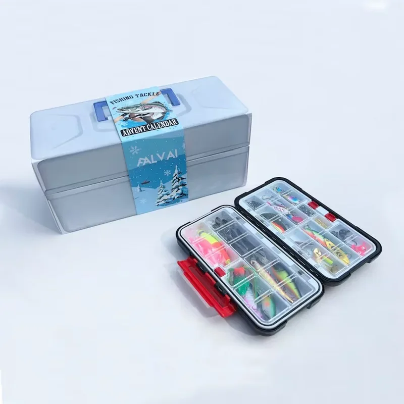 Fishing Tackle Advent Calendar Gift Box 2025 New Year Countdown Calendar Fishing Lure Gift Box for Adult Christmas Gift