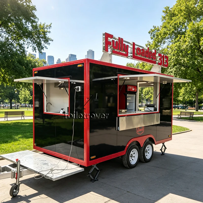 

Mobile Food Catering Trailer Fully Equipped Outdoor Mobile Coffee Carts Ice Cream Food Trailers Beer Food Truck for Sale