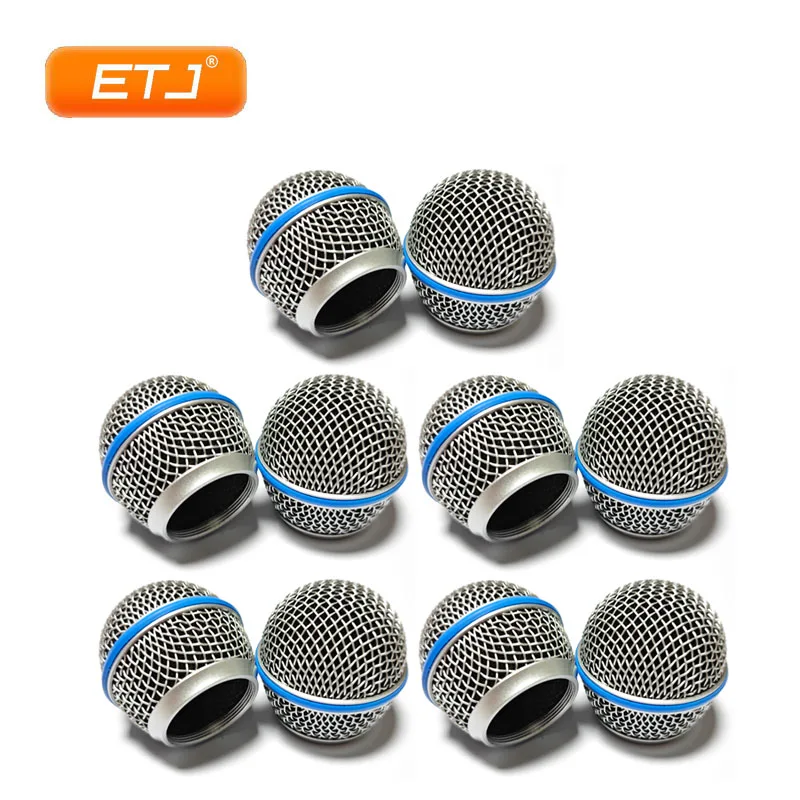 

10pcs Microphone Ball Mesh Grille Beta58 SM 58 Microphone Accessories Ball Head Replacement
