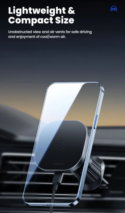 Magnetic Car Wireless Charger Air Vent Phone Holder 15W Fast Wireless Charging Mount for Smartphone, image 6