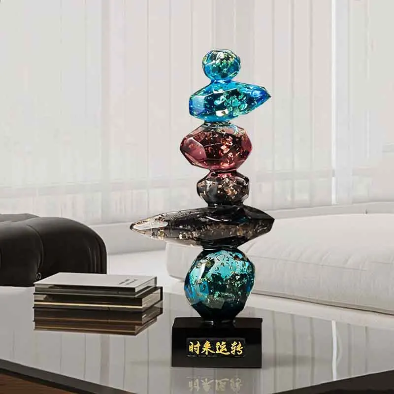 Room Decor, Stone To Move Sculpture, Transparent Resin Crafts, Creative Stone Statues, Luxury Artworks, Desktop Decoration, Gift