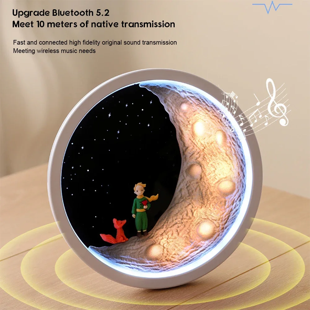 Creative Cartoon Little Prince Wireless Bluetooth Speakers Stereo Subwoofer Home Bedside Night Light Atmosphere Light Music Box