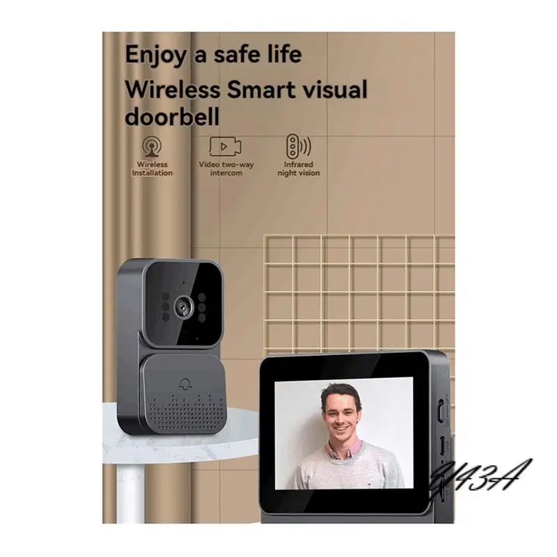 Y43A-2X Doorbell Video Intercom Camera Inteligente Wireless By Night Vision 4.3Inch Screen For Security Smart Home Apartment