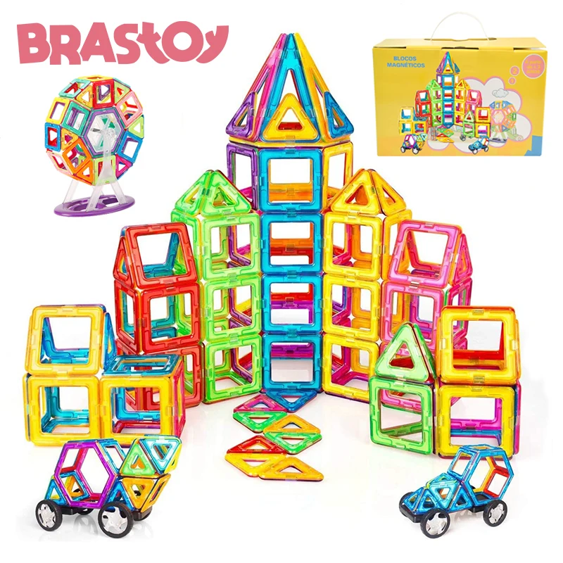 Brastoy Magnetic Blocks 120 Pieces  Constructor Set Children's Educational Toy Gifts For Children