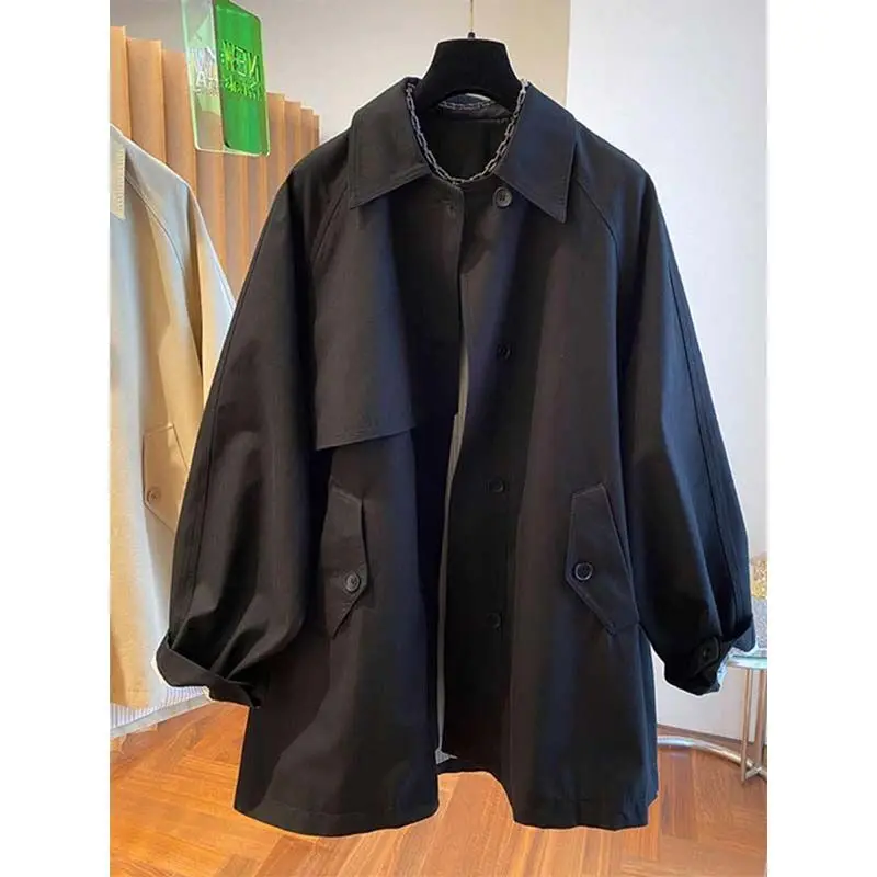 Withdraw the new high-end Korean version of casual loose and thin long-sleeved tooling shirt jacket