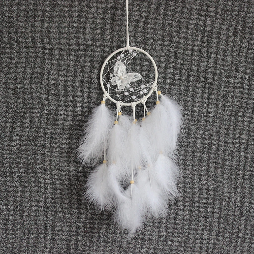 Dream Catcher bulu dekorasi ruang rumah, dinding bulu untuk hadiah anak perempuan 20 "Panjang