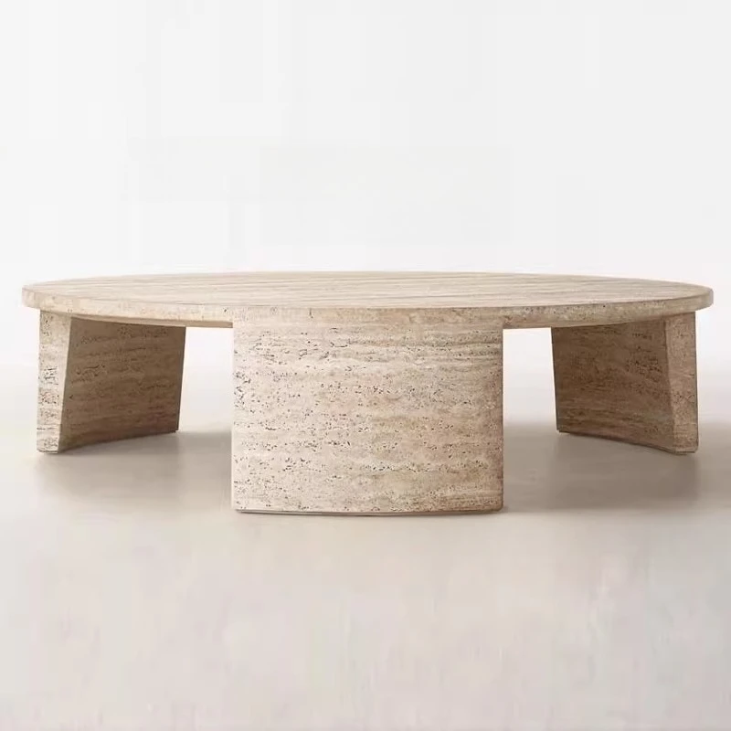 

Natural travertine coffee table original ecological rough living room tea table simple atmospheric design marble tea table
