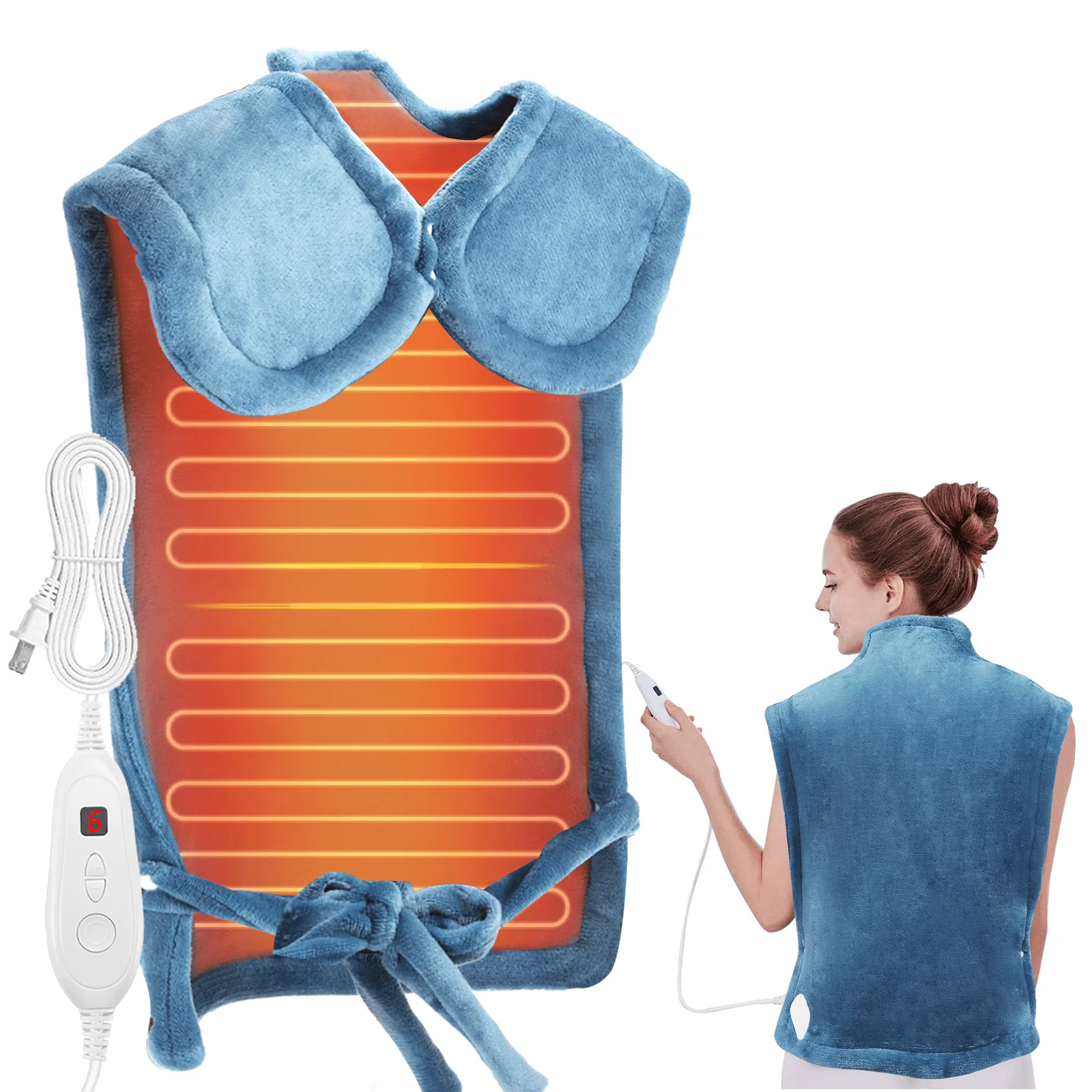 

DAILYLIFE Heating Pad For Neck And Shoulder And Back, Electric Heating Wrap, UL Certified With Overheating Protection | 6 Heatin