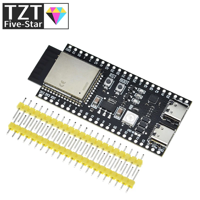 TZT-ESP32-S3-DevKitC-1 WiFi compatible con Bluetooth, placa de desarrollo de malla BLE 5,0, ESP32, módulo inalámbrico N16R8, ESP32-S3