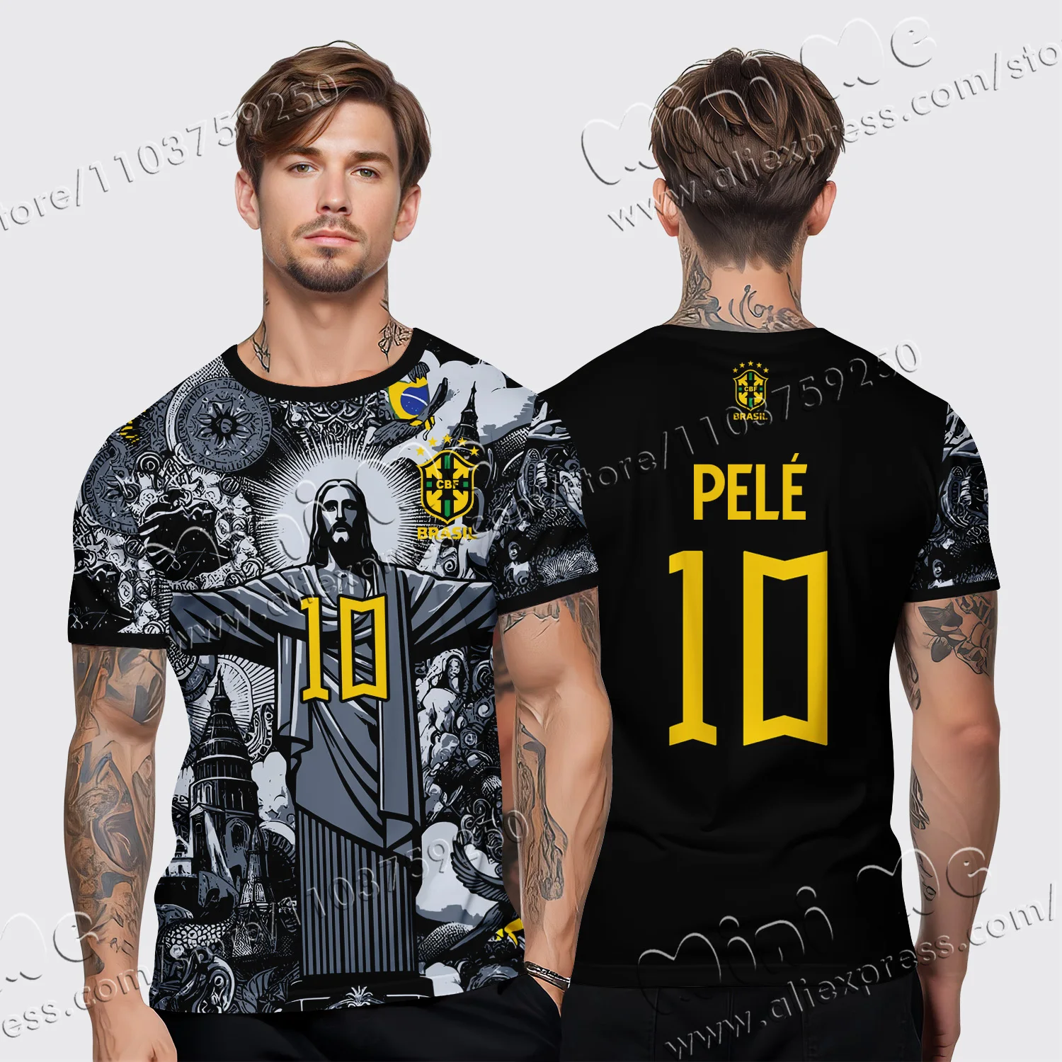 2425 Fan Edition Brazil Black Grey Special Edition Football Suit GZ Jersey Sports Suit Men's Short sleeved Men's T-shirt